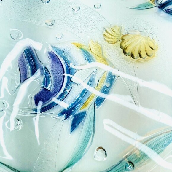 XL 15" Mikasa Glass Serving Platter Round "Savoir Vivre Key Largo" Pattern Japan - Picture 5 of 15